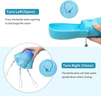 Dog Water Bottle, Travel Puppy Water Bowl, Leak Proof Portable Puppy Water Dispenser, Foldable Dog Water Bottle for for Pets Outdoor Walking, Hiking, Travel, Food Grade Plastic - 10oz Blue