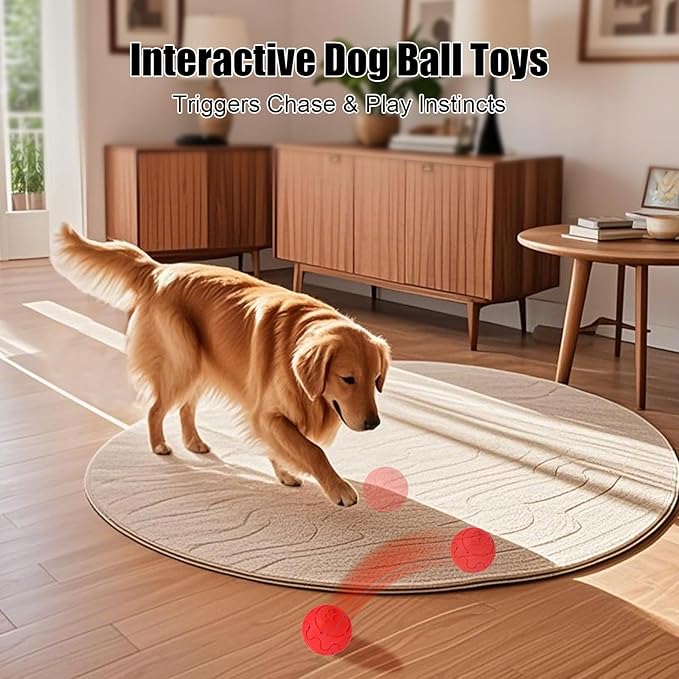 Interactive Dog Ball, Smart Dog Toy for Medium and Large Dogs, Automatic Moving, Rotating & Bouncing, E-TPU Material, IP54 Waterproof, Motion-Activated Dog Stimulation Toy to Keep Them Busy