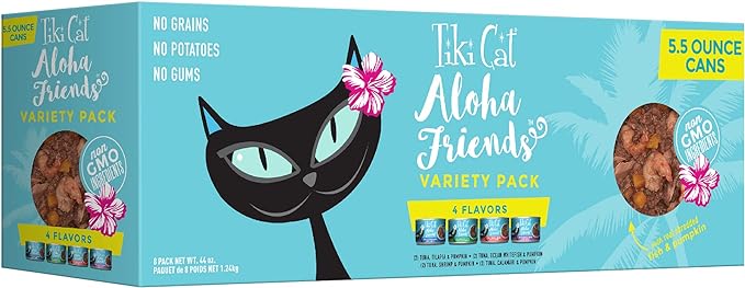 Tiki Cat Aloha Friends Tuna Wet Food Variety Pack, 5.5 oz., Count of 8