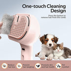 Pet Grooming Brush with Electronic Mist Spray - Gentle Deshedding Tool for Cats & Dogs, Pet Steam Brush，Reduces Shedding, Soft Bristles, Promotes Healthy Coat-Comes with a hair smoothing comb-Red