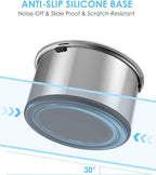 1Gallon Large Dog Water Bowl No Spill, [Anti Digging Lid & Rubber Bottom] Spill Proof Dog Bowl, Anti Splash Mess Dripless Slow Drinking Stainless Steel Water for Sloppy Messy Drinkers Car