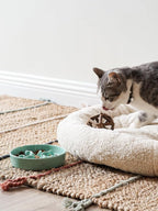 Ceramic Slow Feeder Dog Bowls Small Breed, 0.5 Cups Dog Food Dish for Fast Eaters, Puzzle Bowl for Small Dogs and Cats, 5.5 Inch-Turquoise