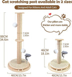 Cat Scratching Post Sisal Scratch Posts with Solid Wood Tracking Interactive Toys Vertical Scratcher,Spring Mouse and Scratch Board Interactive cat Toys for Indoor Cats and Kittens-