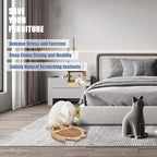 Petest Interactive Cat Toy Natural Sisal Cat Scratcher Toy with Catnip Balls, Owl Design
