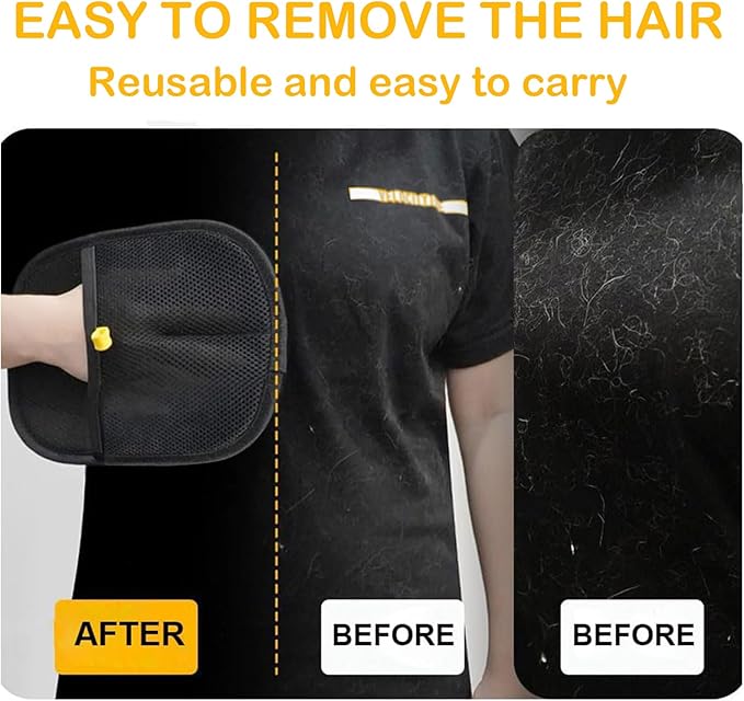 Pet Hair Remover Glove for Cats & Dogs, 2PC Electrostatic Pet Hair Remover Glove, Cat Grooming Gloves for Hair Removal, Grooming Clothes, Sofas