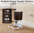 Automatic Cat Feeder,6L Timed Cat Dry Food Dispenser,Pet Feeder up to 6 Meals per Day,10S Voice Record,Flexible Schedule Timer,Auto Pet Feeder for Cats and Small Dogs (White, 6L)