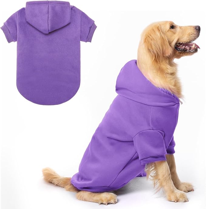 BINGPET Dog Hoodies - Fleece Lined Fall Dog Puppy Sweatshirt Soft Warm Sweater Winter Hooded Clothes for Small Medium Large Dogs & Cats
