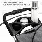MoNiBloom 3 Wheels Pet Dog Cat Stroller for Small Medium Dogs and Cats, Lightweight Foldable Jogger Stroller w/Storage Basket and Cup Holder, Gray