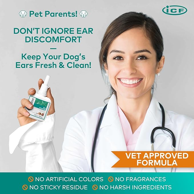 Otodine Dog Ear Cleaner Solution - Veterinary Formula for Itchy Ears, Head Shaking & Scratching - Tris-EDTA Flush for Wax, Debris & Odor - Gentle & Safe for Cats & Puppies - 100ml