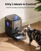 oneisall Automatic Cat Feeder for Large Kibble and Snacks, 12 Cups/3L Timed Pet Feeder for Cats Indoor, Programmable Dry Food Dispenser (Black)