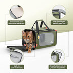 Pawaii Pet Carrier, TSA Airline Approved Cat Carrier, Soft Sided Collapsible Pet Travel Carrier, Foldable, Protable, Travel Friendly Pet Travel Carrier for Cats and Puppy