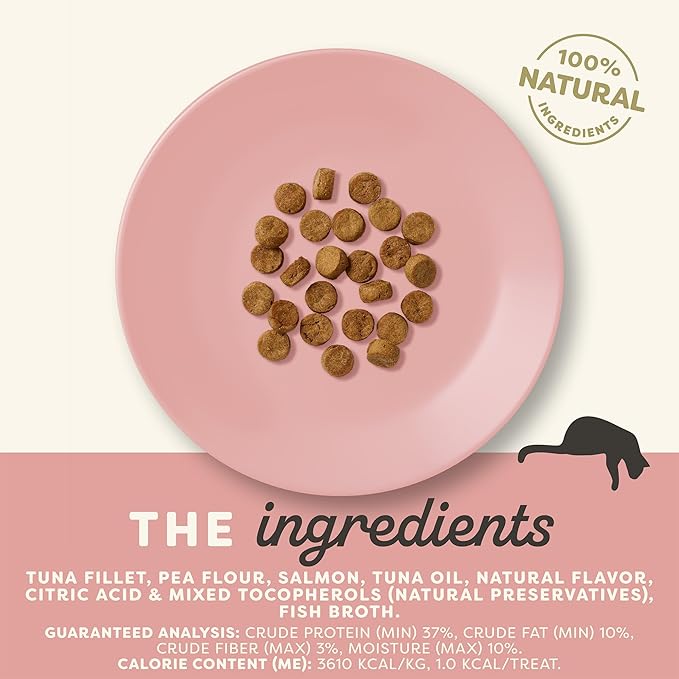 Applaws Natural Cat Treats, Grain-Free, High Protein, Limited Ingredients, No Artificial Additives, Healthy & Nutritious Snack for Cats, Crunchy Tuna Fillet & Salmon Treats (12 x 2.0oz Bags)