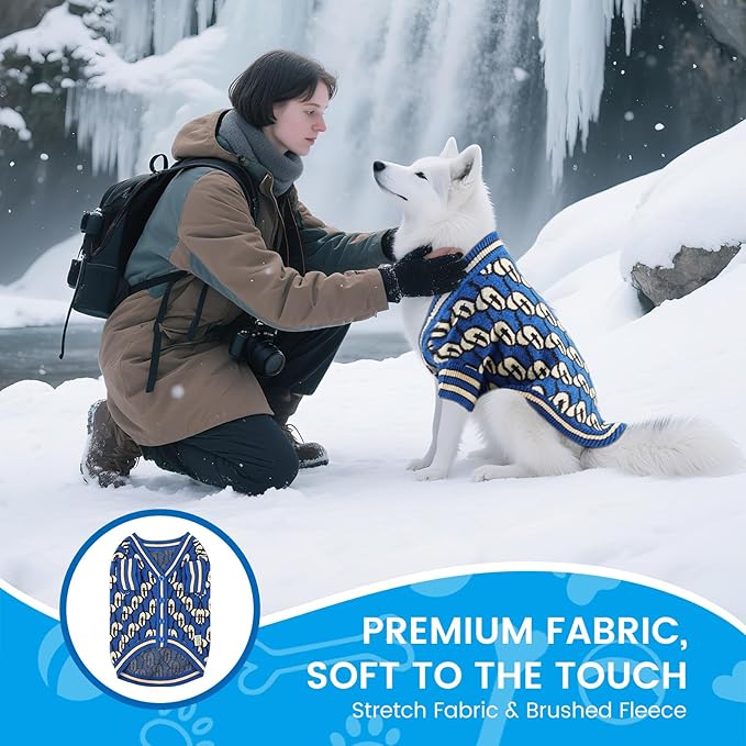 Pet Sweaters for Dogs Boys and Girls, Dynamic Letter Patterned Dog Sweater,Dog Cardigan,Pet Clothes,Pet Knitted Clothing,Fit for Different Seasons and Kinds of Dogs (Blue XS)