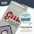 Huxley & Kent Funny Dog Toy w/Squeaker – Power Plush Squeaky Dog Toys for Small Dogs – Durable Small Stuffed Animal for Indoor Play & Fetch - Tiny Tuff Grrrs Light