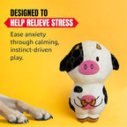 Bite Force -Durable & Strong Dog Toy Cow with Squeaker, Kevlar-Reinforced for Aggressive Chewers for Small Medium Large Dogs - White and Pink.