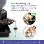 Automatic Dog & Cat Food Feeder with Water Dispenser – Smart Pet Feeder with Portion Control, OLED Display, Anti Jam Design, Battery Operated Dispenser for Small Pets - Black