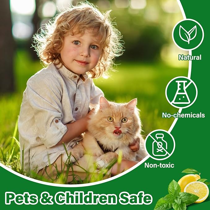 Cat Repellent Outdoor Indoor, 24 Pcs Peppermint Oil Natural Cat Deterrent Balls Preventing Cats Away from Indoor Furniture Scratch, Keep Cats Out of Yard Lawn Garden