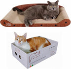 Cat Scratcher 24 Inch Cat Scratching Sofa Bed & 16" Lounge Box with Scratch Pad - Durable Cat Scratchers for Indoor Cats to Protect Your Furniture