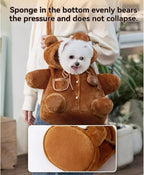 Cat Puppy Costume Winter Warm Outing Backpack Cute Bear Bee Design Anti-Escape Bag for Kitten Cat Small Dog (bee,Medium)