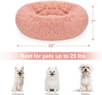 MIXJOY Orthopedic Dog Bed Comfortable Donut Cuddler Round Pet Beds Ultra Soft Washable Dog and Cat Cushion Bed (20''/23''/30'') (23'', Pink)