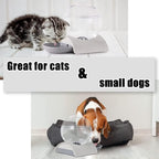 Pet Water Dispenser, 2.8L Automatic Gravity Cat Water Dispenser for Cats, Dogs & Rabbit, Detachable Cat Dog Water Dish Feeder with Spherical Waterer Bubble, Grey