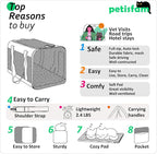 petisfam Easy Load Pet Carrier for Large, Medium Cats, 2 Cats and Small Dogs with Comfy Bed. Easy to Get Cat in, Escape Proof, Easy Storage, Washable, Safe and Comfortable for Vet Visit and Car Ride