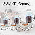 Gravity Automatic Pet Feeder for Large Breeds,3.8L Large Dog Food Feeder Dispenser with Detachable Top Lid,Large Capacity Dry Food Storage Bowl for Large Pet