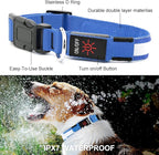 YFbrite Ultra Light Adjustable LED Dog Collar, Light up Dog Collars Rechargeable Glowing in The Dark Collars Visiblity & Safety for Small, Medium, Large Dogs (Blue, Small)