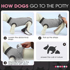 FUAMEY Dog Recovery Suit Male,Dogs Surgery Neuter Suits Puppy Spay Shirts for Female Protect Dog's Skin Anti Licking Abdominal Wounds Doggie Onesie Pet Bodysuit Alternative to Cone Gray Stripes M