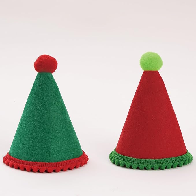 10 Pcs Dog Birthday Hat Set for Small Medium Dogs Cat Puppies, Mini Party Hat with Adjustable Headbands, Cute Pet Hat with Pompons for Birthday Christmas Party Decoration Accessories (Mini 2.5 Inch)