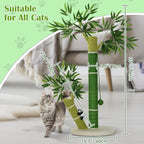 Cat Scratching Post for Large Cats and Kitten, 33 Inch Tall Nature Sisal Cat Scratchers for Indoor Cats with DanglingToy Ball and Cute 3D Panda Adult Cat Tree with Bamboo Shape for All Cats