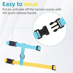 PUPTECK Adjustable Cat Harness and Leash Set Escape Proof Kitten Strap Collar for Walking Travel, Blue Yellow
