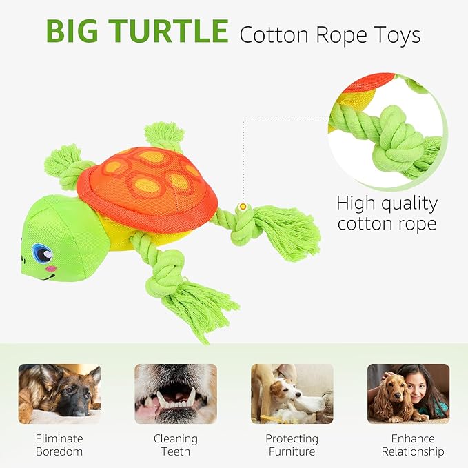 SCENEREAL Turtle Dog Toy - Durable Chew & Fetch Toy for Large Dogs, Floats on Water for Pool, Lake or Beach, Interactive Outdoor Training Retrieving Dummy for Medium Puppies