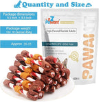 Dog Treats Training Snacks Triple Flavored Rawhide Dog Kabobs 1lb/454g