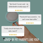 Tauro Pro Line Wooden Deshedding Dog Brush for Long Goldendoodle, Labradoodle & Poodle Hair - Mint Slicker Brush for Dog & Cat Grooming - Round Flexible Cushion & Non-Slip Grip