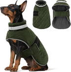 Dog Winter Coat Warm Padded Puppy Jacket Windproof Water Resistant Clothes for Small Medium Large Pets Christmas Sweater Outfit Vest(Green, XS)
