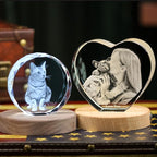 Personalized Pet Memorial Gifts, Custom Pet 3D Crystal Photo,3D Engraved Crystal Keepsake Gift Décor Dogs Or Cats Horse Birds, Customized Dog Memorial Gifts