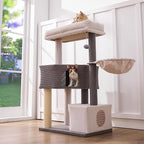 Gardner Pet 41" Tall Cat Tree Corduroy for Medium-Large Cats, Heavy Duty Cat Tower with 2.8in Posts & Washable Top Perches, Space-Saving Cat Furniture for Apartments, Easy to Assembly