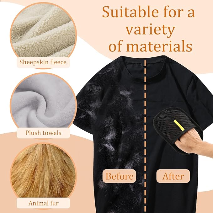 2pcs Cat&Dog Pet Hair Removal Gloves with 1Pcs Gold Medium-Sized Comb Pet Grooming Electrostatic Gloves Cat&Dog Hair for Sofa Clothing Curtain Carpet