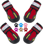 QUMY Dog Shoes for Large Dogs, Medium Dog Boots & Paw Protectors for Winter Snowy Day, Summer Hot Pavement, Water-Resistant in Rainy Weather, Outdoor Walking, Indoor Hardfloors Skid-Resistant Sole