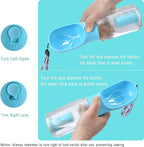 Dog Water Bottle with Food Container & Poop Bag Holder, Travel Water Bowl, Portable Pet Dispenser, Dog Stuff Accessories Items, Puppy Essentials Necessities for Yorkie Chihuahua Walking Hiking