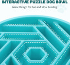 WHIPPY Slow Feeder Dog Bowl, Puzzle Maze Design to Slow Down Eating, 3-Cup Capacity, Anti-Gulping Food Bowl for Medium & Large Dogs,Sky Blue