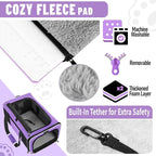 Pet Carrier for Large Cat 20 lbs+ / Soft Sided Small Dog 12 Pounds Travel Crate Top Load/Collapsible Kitty Carry Bag Big Kitten Mesh/Sturdy Animal Transport cage Kennel Long Trips Purple