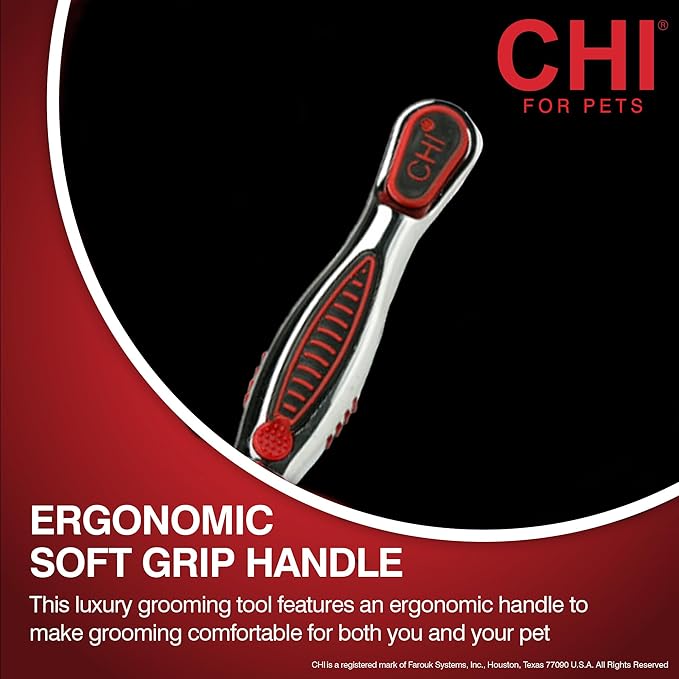 CHI Double Sided Grooming Brush for Dogs & Puppies | 2-in-1 Pin and Bristle Brush for All Coats