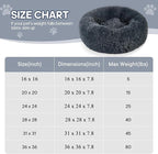Calming Round Cute Cat & Dog Bed, Anti-Slip Washable Cozy Soft Round Pet Bed, Fluffy Faux Fur Plush Dog Cuddler Bed Fits up to 25 lbs Dogs and Cats(Donut Dark Grey, 24inch x 24inch)