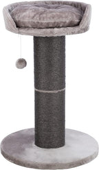 TRIXIE Pepino Cat Scratching Post 35 Inch - Cat Scratcher with Soft Fabric Covering Base and Durable Sisal Rope - with Platform Bed & Dangling Cat Toy - in Gray