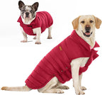 SPACE LION Puffer Jacket, Down Winter Coat, Waterproof, Windproof, Lightweight Jacket, Adjustable Fit for Large Dogs(Red,2XL)