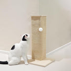 PETKARAY Couch Corner Cat Scratcher, 22'' Corner Scratching Post Cat Wall Scratcher, Sisal Scratch Pad for Sofa, Wall Furniture Protector with Toy Ball