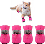 YAODHAOD Dog Shoes for Hot Pavement, Anti-Slip Sole Dog Boots & Paw Protector for Summer, Reflective Straps Dog Booties for Small Medium Dogs, Indoor Use 4PCS (Pink, Size: 4)
