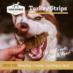 Farm Hounds - Turkey Strips - Premium Natural Jerky for Dogs - 100% Humanely Raised Turkey - Break-to-Size - Great for Training & Treats - No Added Fillers - Made in USA - 1 Pack
